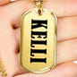 Kelli v01 - 18k Gold Finished Luxury Dog Tag Necklace