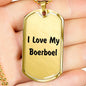 Love My Boerboel v4 - 18k Gold Finished Luxury Dog Tag Necklace