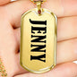 Jenny v01 - 18k Gold Finished Luxury Dog Tag Necklace