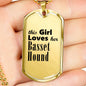 Basset Hound - 18k Gold Finished Luxury Dog Tag Necklace