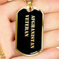 Afghanistan Veteran v2 - 18k Gold Finished Luxury Dog Tag Necklace