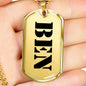 Ben - 18k Gold Finished Luxury Dog Tag Necklace