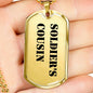 Soldier's Cousin - 18k Gold Finished Luxury Dog Tag Necklace