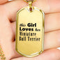 Miniature Bull Terrier - 18k Gold Finished Luxury Dog Tag Necklace