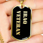 Iraq Veteran v2 - 18k Gold Finished Luxury Dog Tag Necklace