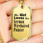 German Wirehaired Pointer - 18k Gold Finished Luxury Dog Tag Necklace