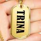 Trina v01 - 18k Gold Finished Luxury Dog Tag Necklace