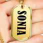 Sonia v01 - 18k Gold Finished Luxury Dog Tag Necklace