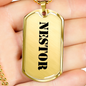 Nestor - 18k Gold Finished Luxury Dog Tag Necklace