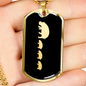 Mama Hippo With 3 Calves v2 - 18k Gold Finished Luxury Dog Tag Necklace