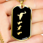 Mama Duck With 3 Ducklings v2 - 18k Gold Finished Luxury Dog Tag Necklace