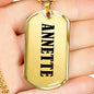 Annette v01 - 18k Gold Finished Luxury Dog Tag Necklace