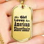 American Shorthair - 18k Gold Finished Luxury Dog Tag Necklace