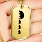 Mama Hippo With 3 Calves - 18k Gold Finished Luxury Dog Tag Necklace