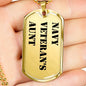 Navy Veteran's Aunt - 18k Gold Finished Luxury Dog Tag Necklace