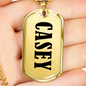 Casey v01 - 18k Gold Finished Luxury Dog Tag Necklace