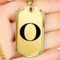 Initial O v1a - 18k Gold Finished Luxury Dog Tag Necklace