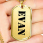 Evan - 18k Gold Finished Luxury Dog Tag Necklace
