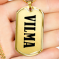 Vilma v01 - 18k Gold Finished Luxury Dog Tag Necklace