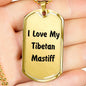 Love My Tibetan Mastiff v4 - 18k Gold Finished Luxury Dog Tag Necklace