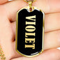 Violet v02 - 18k Gold Finished Luxury Dog Tag Necklace