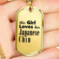Japanese Chin - 18k Gold Finished Luxury Dog Tag Necklace