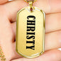 Christy v01 - 18k Gold Finished Luxury Dog Tag Necklace