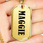 Maggie v01 - 18k Gold Finished Luxury Dog Tag Necklace