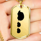 Mama Hedgehog With 2 Hoglets - 18k Gold Finished Luxury Dog Tag Necklace