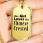 Chinese Crested - 18k Gold Finished Luxury Dog Tag Necklace