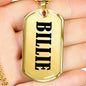 Billie v01 - 18k Gold Finished Luxury Dog Tag Necklace