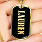 Lauren v02 - 18k Gold Finished Luxury Dog Tag Necklace