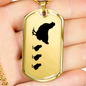 Mama Chicken With 3 Chicks - 18k Gold Finished Luxury Dog Tag Necklace