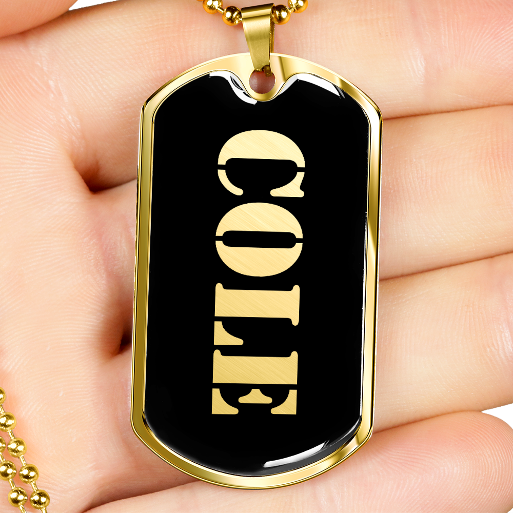 Cole v2 - 18k Gold Finished Luxury Dog Tag Necklace