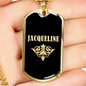 Jacqueline v02a - 18k Gold Finished Luxury Dog Tag Necklace