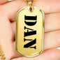 Dan - 18k Gold Finished Luxury Dog Tag Necklace