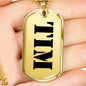 Tim - 18k Gold Finished Luxury Dog Tag Necklace