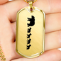 Mama Bear With 4 Cubs - 18k Gold Finished Luxury Dog Tag Necklace