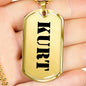 Kurt - 18k Gold Finished Luxury Dog Tag Necklace