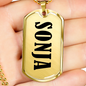 Sonja v01 - 18k Gold Finished Luxury Dog Tag Necklace