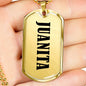 Juanita v01 - 18k Gold Finished Luxury Dog Tag Necklace