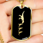 Mama Dinosaur With 3 Hatchlings v2 - 18k Gold Finished Luxury Dog Tag Necklace