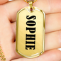 Sophie v01 - 18k Gold Finished Luxury Dog Tag Necklace