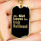 Irish Wolfhound v2 - 18k Gold Finished Luxury Dog Tag Necklace