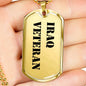 Iraq Veteran - 18k Gold Finished Luxury Dog Tag Necklace