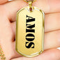 Amos - 18k Gold Finished Luxury Dog Tag Necklace