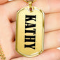 Kathy v01 - 18k Gold Finished Luxury Dog Tag Necklace