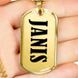 Janis v01 - 18k Gold Finished Luxury Dog Tag Necklace