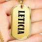 Leticia v01 - 18k Gold Finished Luxury Dog Tag Necklace