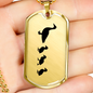 Mama Duck With 3 Ducklings - 18k Gold Finished Luxury Dog Tag Necklace